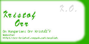 kristof orr business card